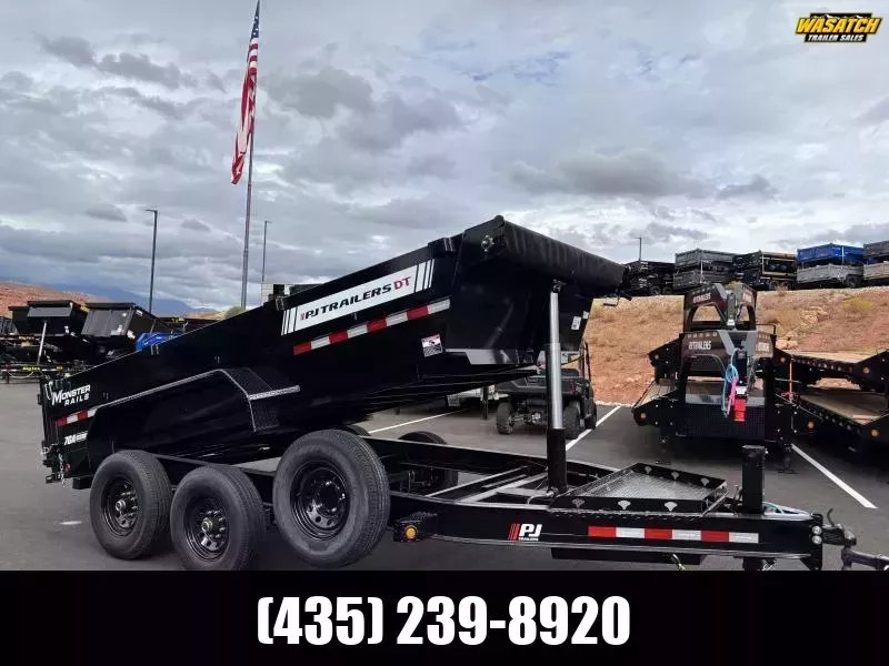 PJ Trailers 7X14 14K DT1 LOWPRO TELESCOPIC Dump Trailer