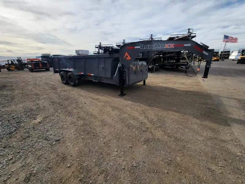 2026 RawMaxx 7X18 Gooseneck LTX Dump Trailer