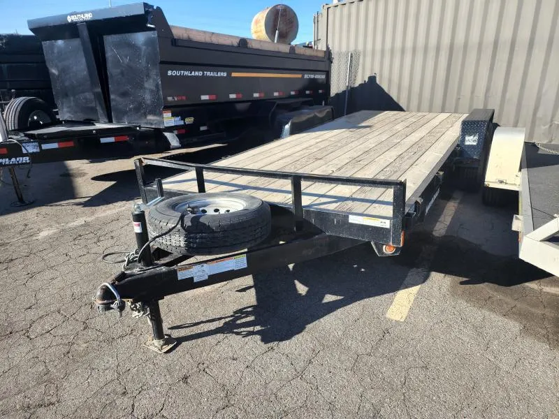 USED 2022 7X18 Snake River 10K Equipment Flatbed Trailer