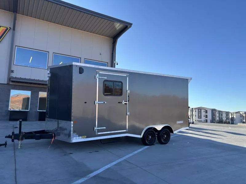 2026 Charmac Trailers 8.5X18 STEALTH CAR/VNOSE/7K 7'TALL/RAMP/CHARCOAL Cargo / Enclosed Trailer