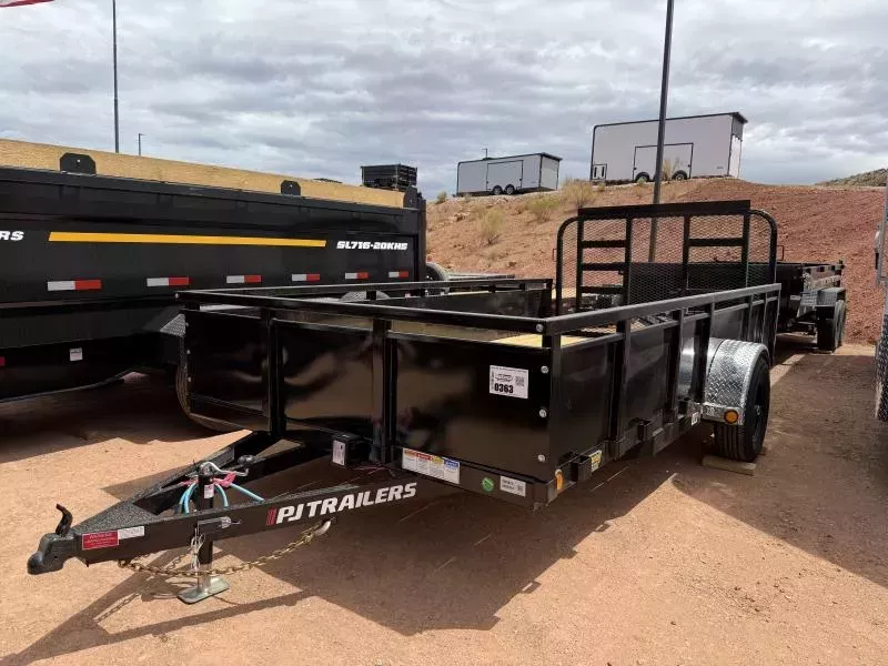  PJ Trailers 7X14 5.2K SINGLE CHANNEL LANDSCAPE Utility Trailer