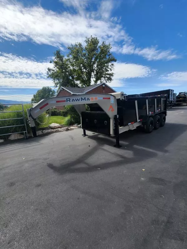 2026 RawMaxx 7X16 GN LPX Triple Axle 44" Side Dump Trailer