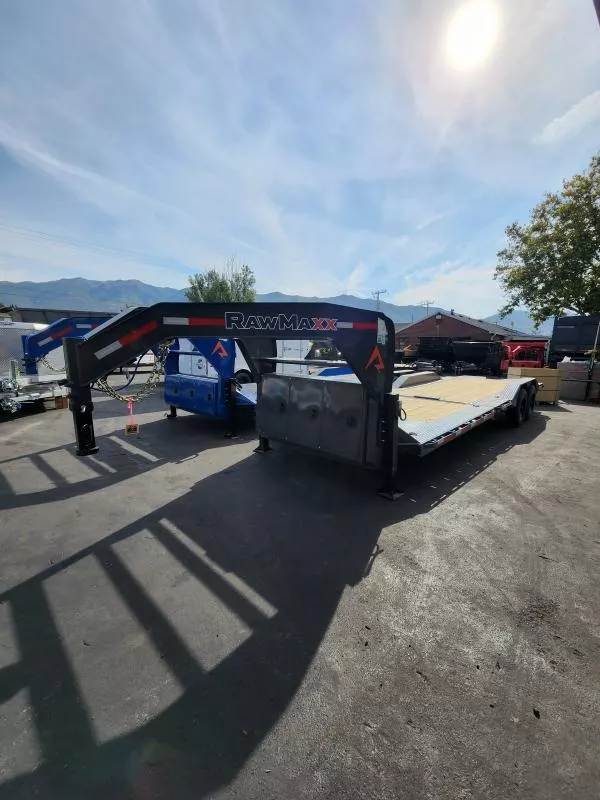 2026 RawMaxx 26' GTX Gooseneck 20K Tilt Flatbed Trailer