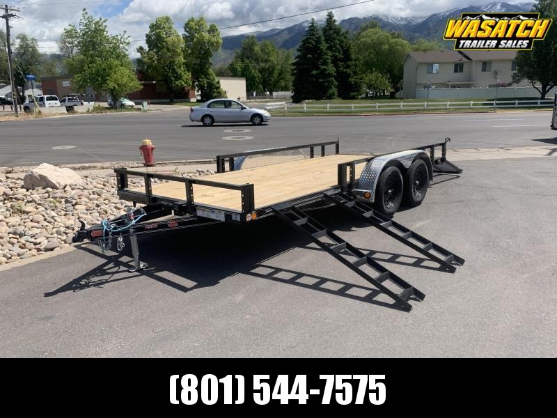 PJ 7x16 Tandem Channel Utility (UL) w/ ATV Ramps PJ 7x16 Tandem Channel Utility (UL) w/ ATV Ramps