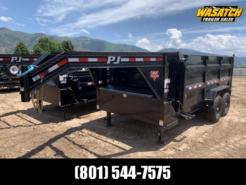 PJ 7x14 Gooseneck 4' Sides (DM) Dump Trailer PJ 7x14 Gooseneck 4' Sides (DM) Dump Trailer