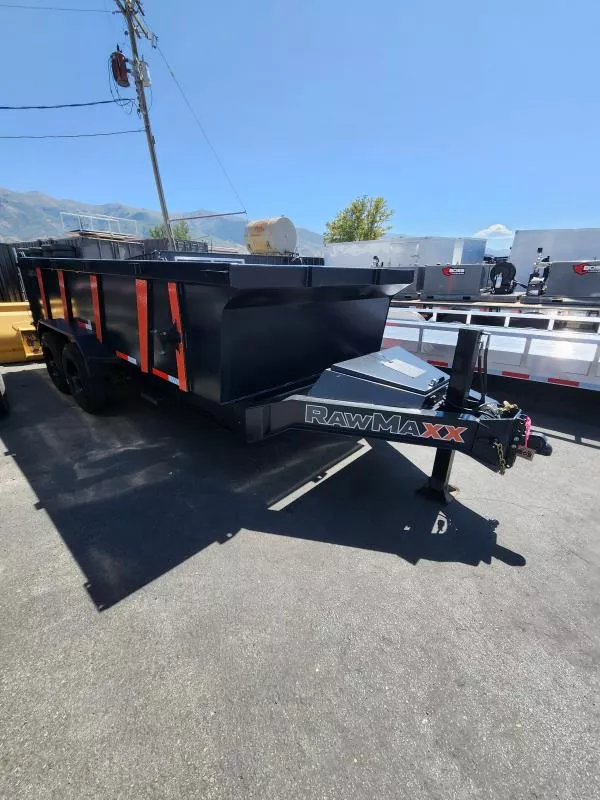 2026 RawMaxx 7X16 LTX 20K 36" Side with Hydraulic Jacks Dump Trailer