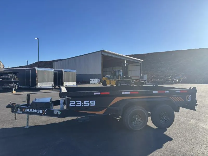 2026 RawMaxx 7 X 14 ORANGEX/14K/RAMPS/BLACK Dump Trailer