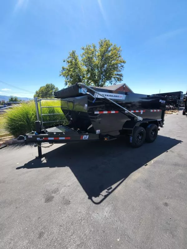 2026 PJ Trailers 7X14 DT1 Telescopic 4' Side Dump Trailer