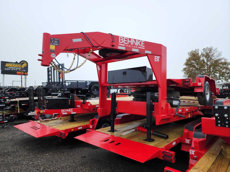2023 Behnke 22' Gooseneck Tilt Flatbed Trailer Gooseneck Trailers For
