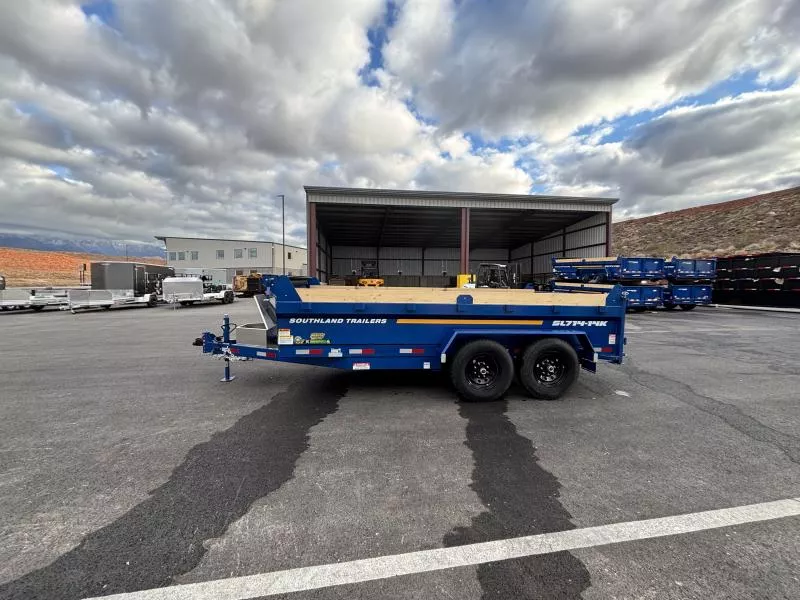 2026 Southland Trailers 7X14 SL714/14K/SOLAR/SP&MT/RAMPS/BLUE Dump Trailer