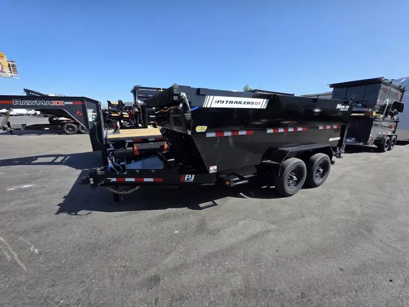2026 PJ Trailers 7X14 DT1 Telescopic 4' Side Dump Trailer