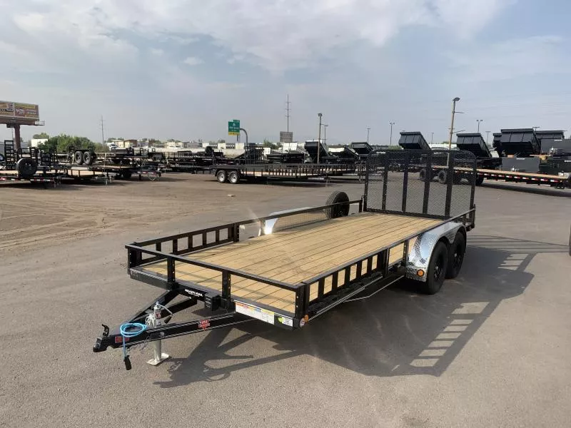 2026 PJ 7x18 UL with ATV Ramps Utility Trailer
