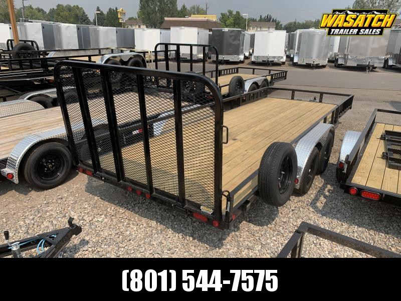 PJ 7x20 Tandem Axle Channel Utility (UL) w/ ATV Ramps PJ 7x20 Tandem Axle Channel Utility (UL) w/ ATV Ramps