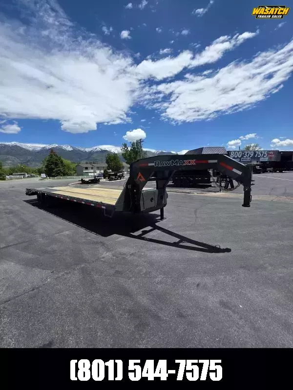 2026 RawMaxx 26' FDXD 24K Tandem Duals - WHD Gooseneck - Equipment / Flatdeck / Flatbed Trailer
