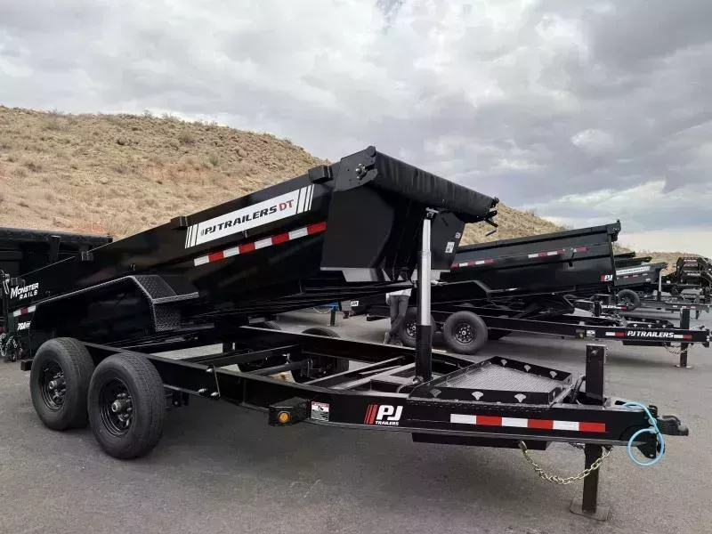  PJ Trailers 7X14 14K DT1 LOWPRO TELESCOPIC Dump Trailer