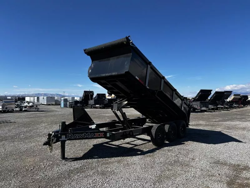 RawMaxx 7x16 LPX Low-Pro 13lb I-Beam Dump Trailer