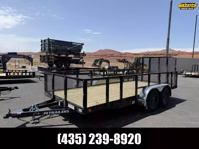 PJ Trailers 7X16 10K TANDEM CHANNEL LANDSCAPE Utility Trailer