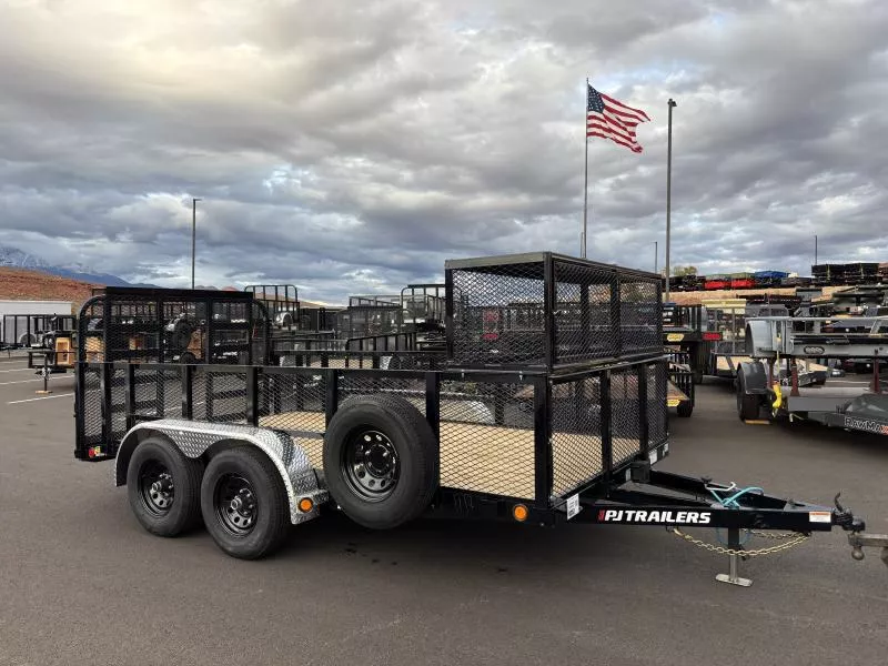 PJ Trailers 7X16 10K UL TANDEM CHANNEL LANDSCAPE Utility Trailer