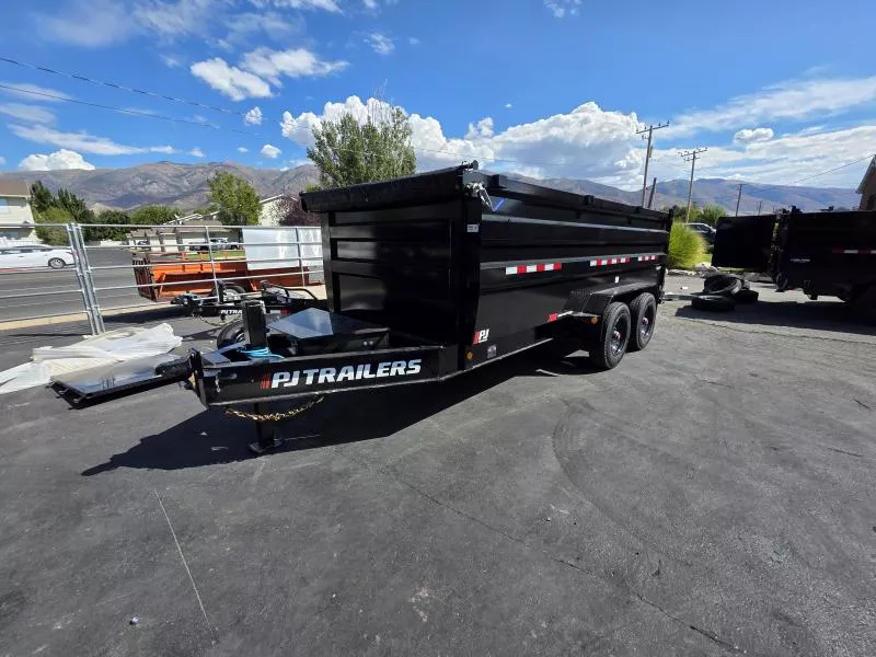 2026 PJ Trailers 7X16 DE 4' Side 22K Hydraulic Jack Dump Trailer