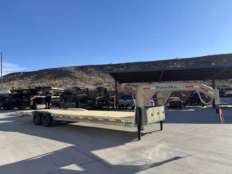 RawMaxx 8.5X30 14K LDX GN SINGLE WHEEL EQUIPMENT HAULER Flatbed Trailer