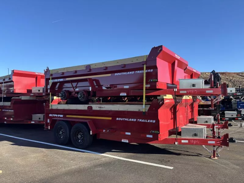 2026 Southland Trailers 7X14 SLV14/14K/SOLAR/SP&MT/RAMPS/RED Dump Trailer
