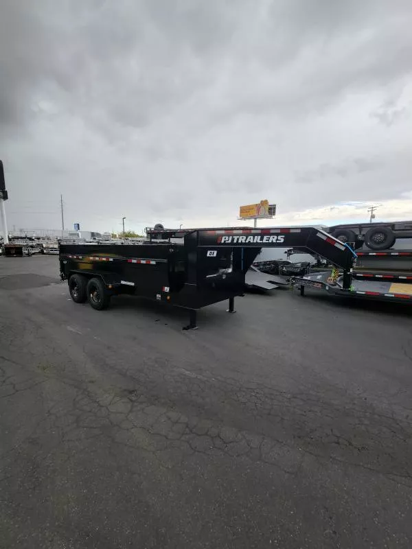 2026 PJ Trailers 7X16 GN DE with Hydraulic Jack Dump Trailer