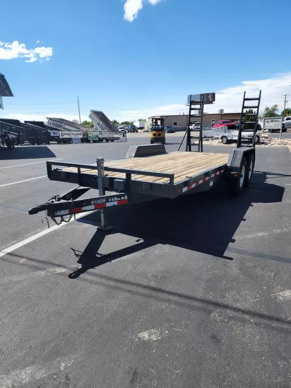 USED 2005 PJ Trailer 18' Car Hauler Flatbed Trailer
