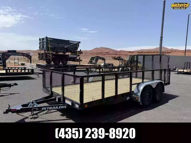 PJ Trailers 7X16 10K TANDEM CHANNEL LANDSCAPE Utility Trailer
