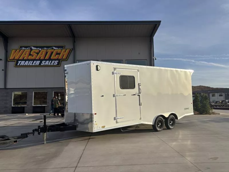 2026 Charmac Trailers 8X20 STEALTH CAR/VNOSE/7K/7'TALL/RAMP/FINISHED INSIDE/WHITE Car Hauler