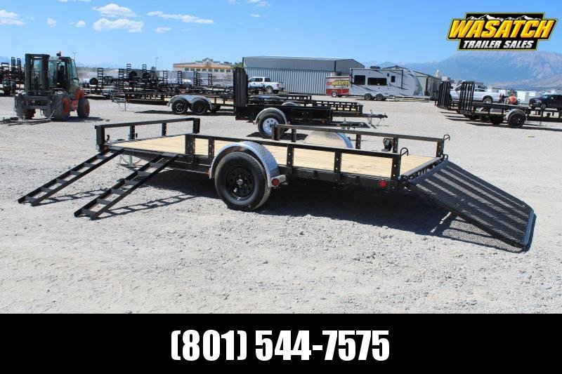 PJ 7x14 Single Axle Channel (U8) Utility w/ ATV Ramps PJ 7x14 Single Axle Channel (U8) Utility w/ ATV Ramps