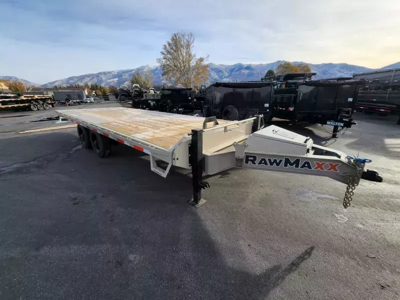 2026 RawMaxx 22' DTX 14K WHD Deckover Tilt Equipment Flatbed Trailer