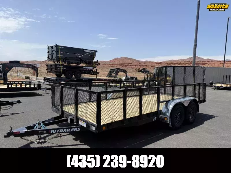 PJ Trailers 7X16 10K TANDEM CHANNEL LANDSCAPE Utility Trailer