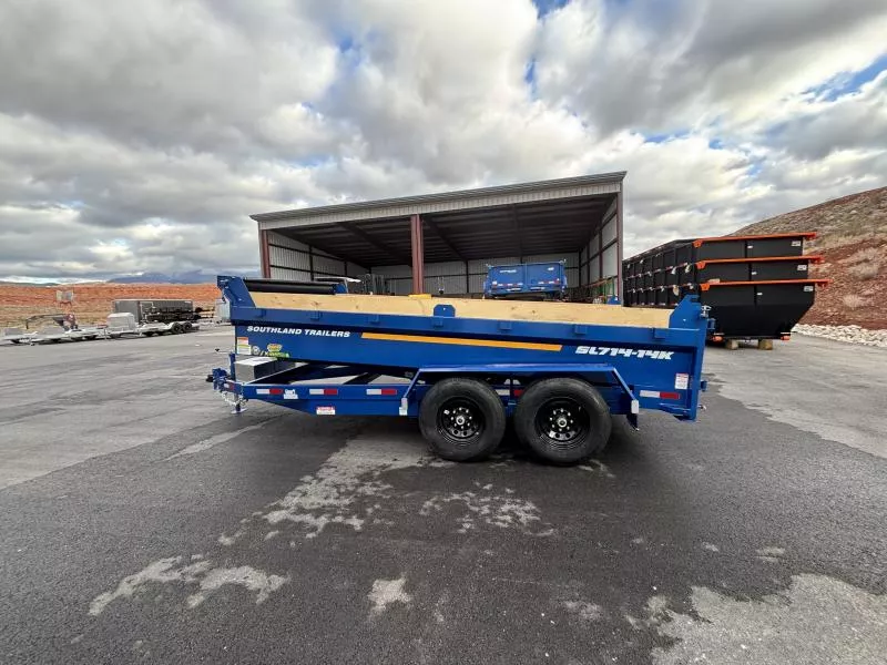 2026 Southland Trailers 7X14 SL714/14K/SOLAR/SP&MT/RAMPS/BLUE Dump Trailer