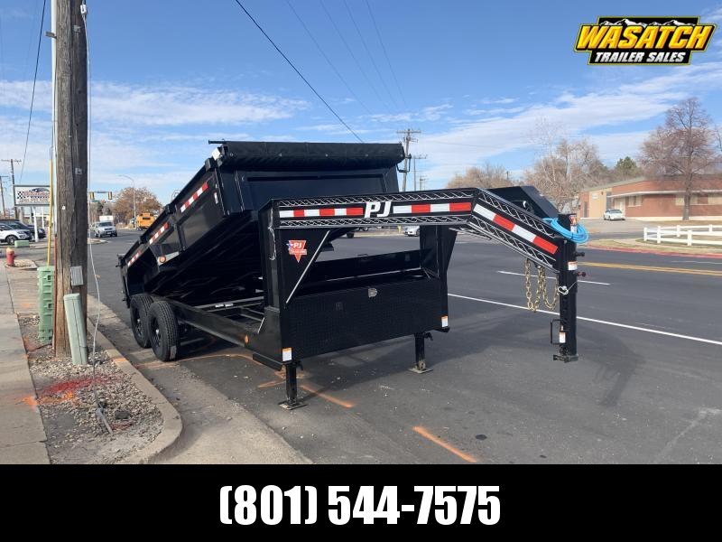 PJ - DL - 7x16 - Gooseneck - 2' Side - Dump Trailer PJ - DL - 7x16 - Gooseneck - 2' Side - Dump Trailer