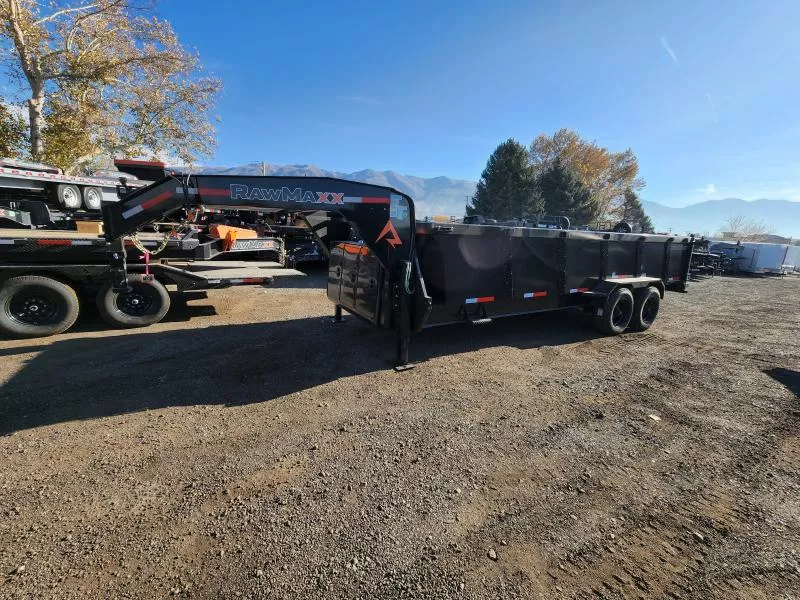2026 RawMaxx 7X20 Gooseneck LTX with 36" Side 20K Dump Trailer