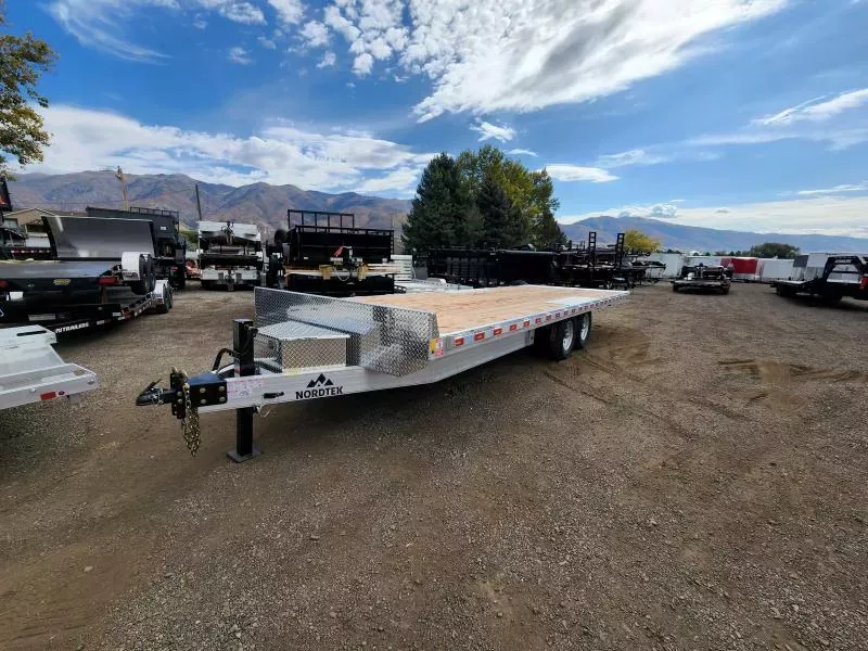 2026 Nordtek Trailers 24' DOT HD 14K Deckover Aluminum Tilt Equipment Trailer