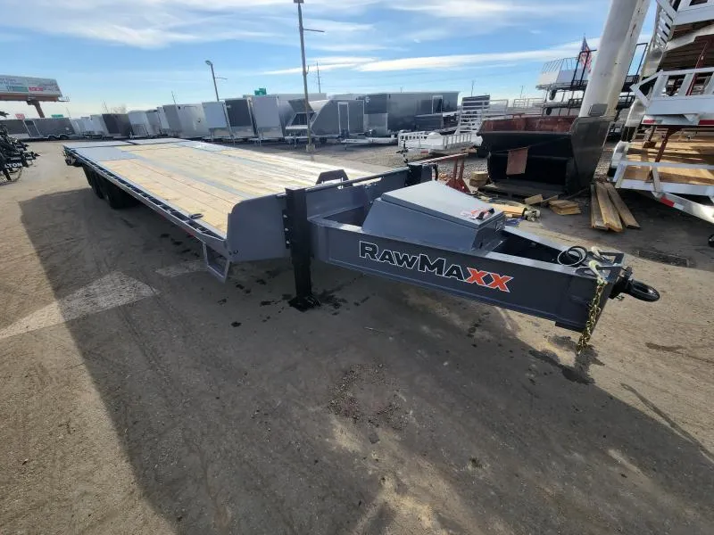 2026 RawMaxx 28' FDXD Pintle Equipment 20K WHD Flatbed Trailer