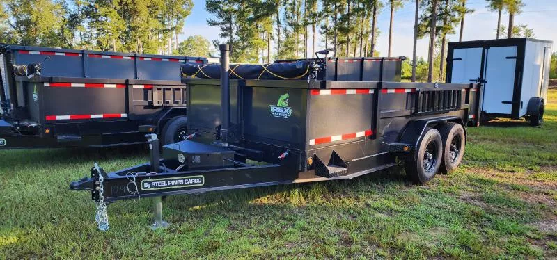 2026 Steel Pines Cargo REX 7X16 DUMP TRAILER 24 INCH SIDES Dump Trailer