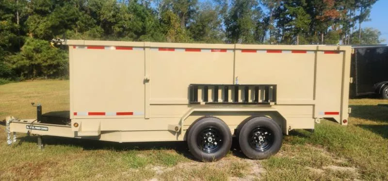 2025 Steel Pines Cargo REX 7X16TA5 DUMP TRAILER 48" SIDES TAN Dump Trailer