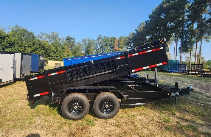 2025 Steel Pines Cargo REX 7X14TA5 DUMP TRAILER 24" SIDES BLACK Dump Trailer