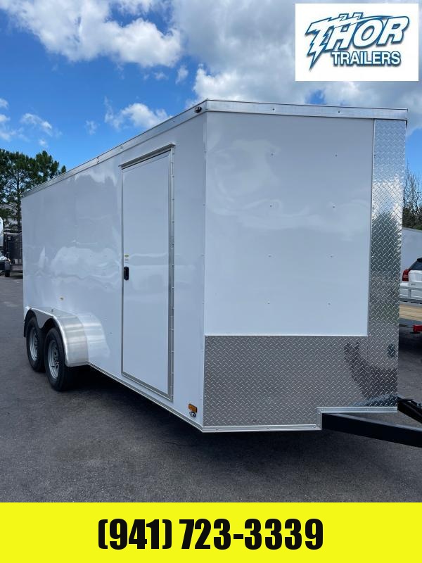 NEW 7X16 TA CARGO TRAILER WHITE WITH SIDE DOOR RAMP DOOR 7' INTERIOR HEIGHT NEW 7X16 TA CARGO TRAILER WHITE WITH SIDE DOOR RAMP DOOR 7' INTERIOR HEIGHT