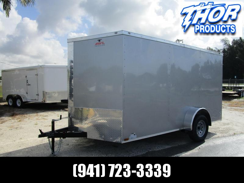 NEW 7X12 SA CARGO TRAILER W/RAMP SILVER NEW 7X12 SA CARGO TRAILER W/RAMP SILVER