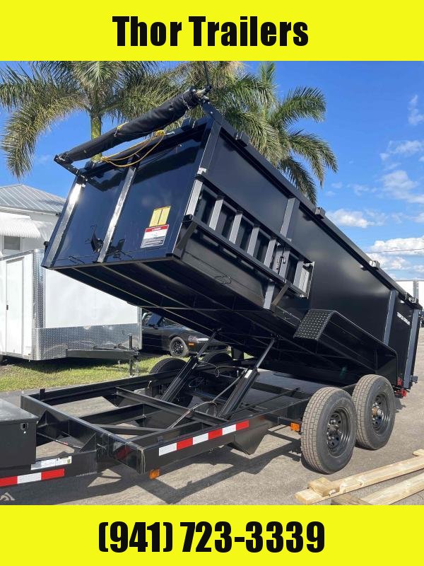 IN STOCK! 7x14 TA 14K Dump Trailer with 4' SIDES Ramps and Tarp Included IN STOCK! 7x14 TA 14K Dump Trailer with 4' SIDES Ramps and Tarp Included