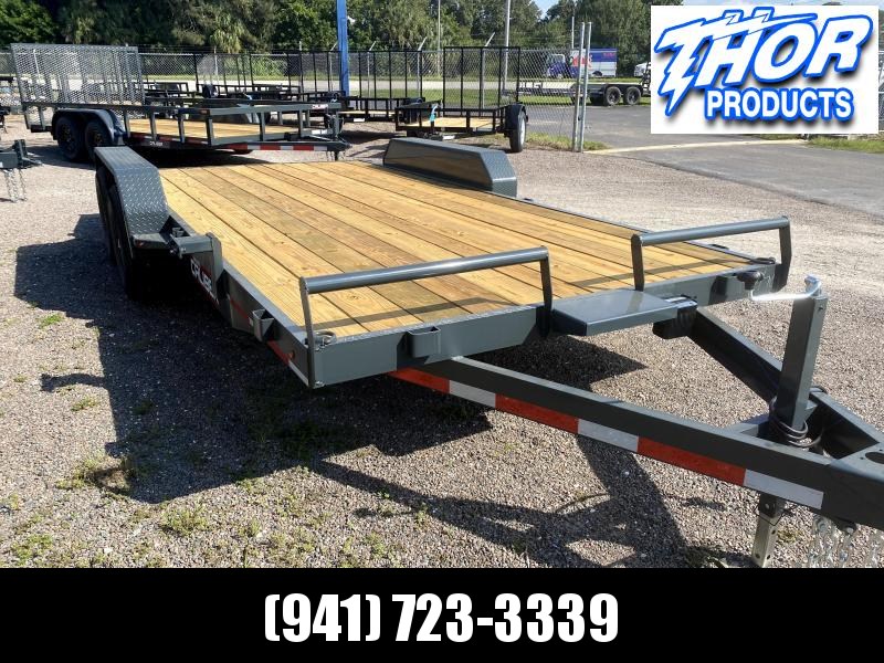 IN STOCK! 7X18 10K Car Hauling Trailer * Ramps * LED lights * Split front rail with Winch Plate IN STOCK! 7X18 10K Car Hauling Trailer * Ramps * LED lights * Split front rail with Winch Plate