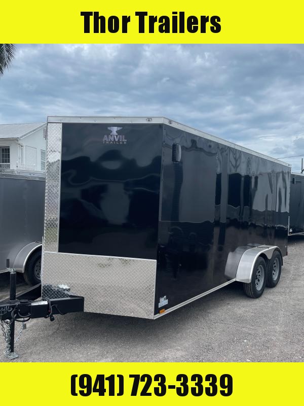 IN STOCK!! 7x16 Trailer with Ramp door BLACK IN STOCK!! 7x16 Trailer with Ramp door BLACK