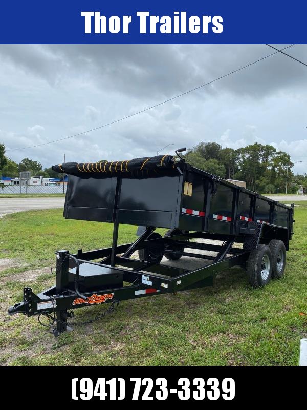 IN STOCK! 7x16 TA 14K Dump Trailer with 2' SIDES Ramps and Tarp Included IN STOCK! 7x16 TA 14K Dump Trailer with 2' SIDES Ramps and Tarp Included