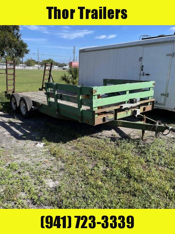 USED 7x18 7K PJ EQUIPMENT hauler with ramps & winch USED 7x18 7K PJ EQUIPMENT hauler with ramps & winch