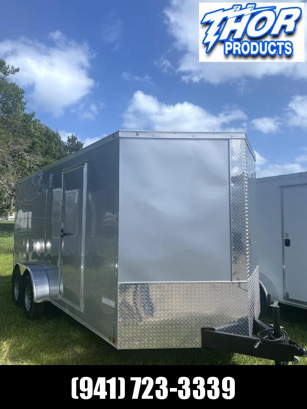 NEW 7 x 16 TA Trailer DOUBLE REAR DOORS SILVER NEW 7 x 16 TA Trailer DOUBLE REAR DOORS SILVER