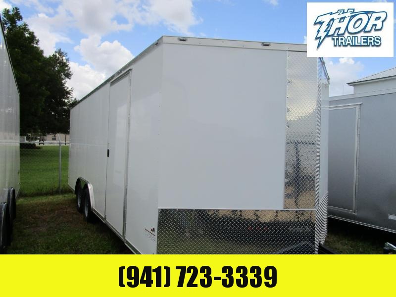 8.5 X 20 V-nose 7K Car / Racing Trailer with Ramp WHITE 8.5 X 20 V-nose 7K Car / Racing Trailer with Ramp WHITE