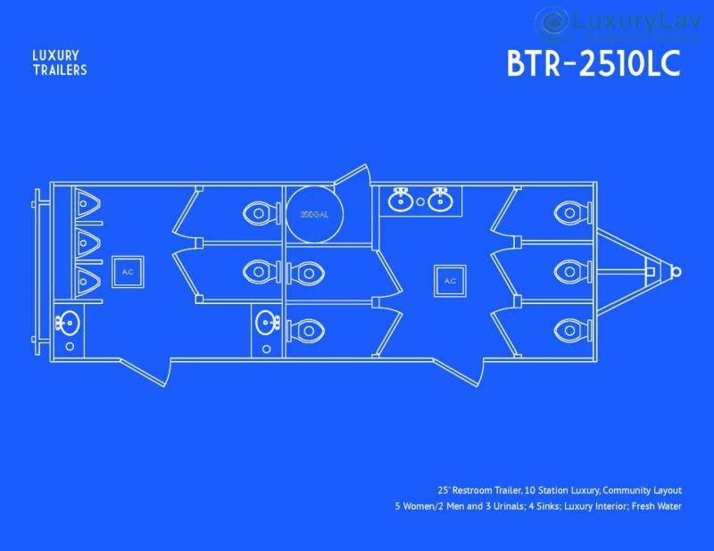 110 A BT OPT 10 Stall Restroom Trailer 110 A BT OPT 10 Stall Restroom Trailer